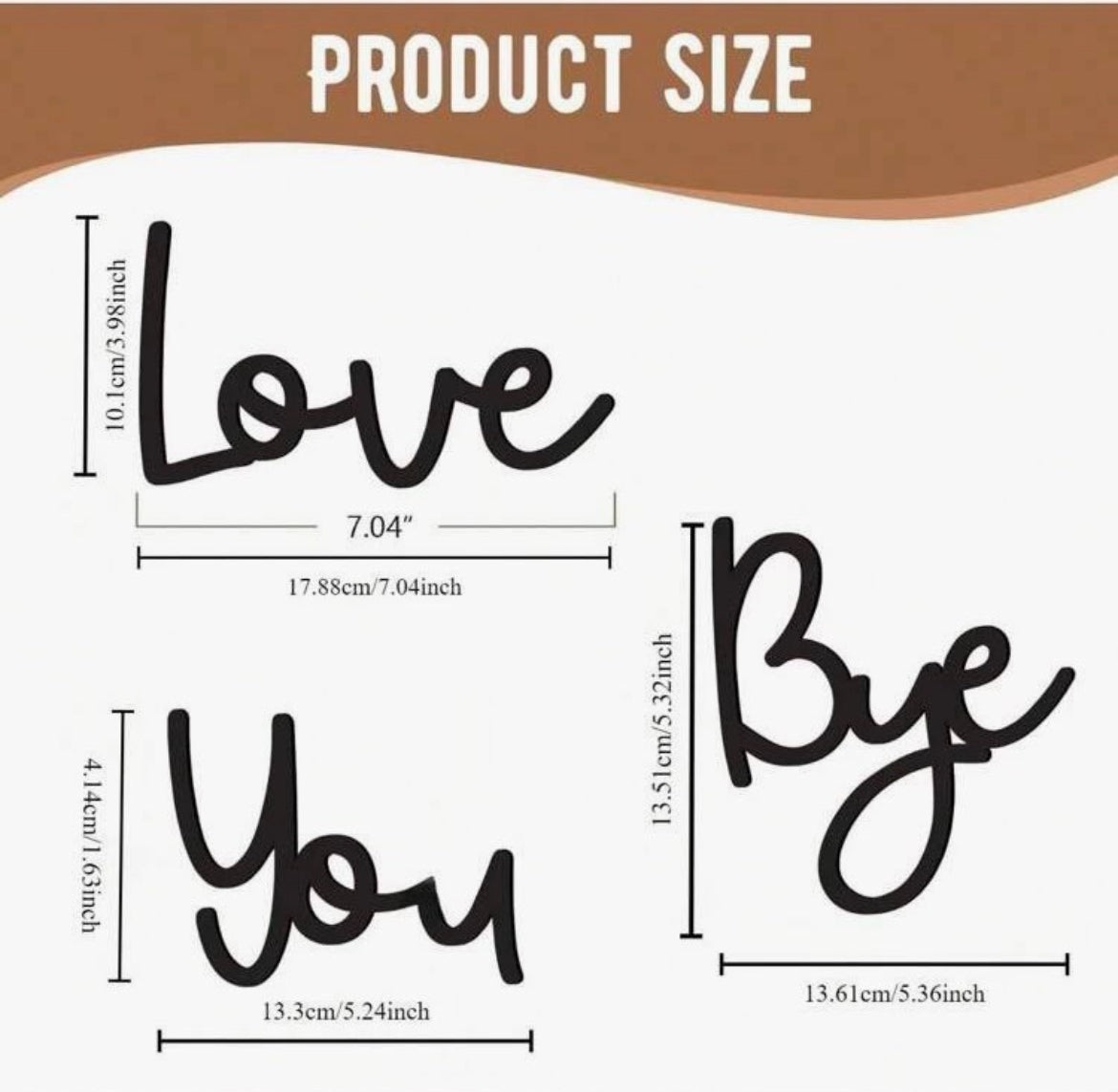 Love You Bye Home Decor Sign