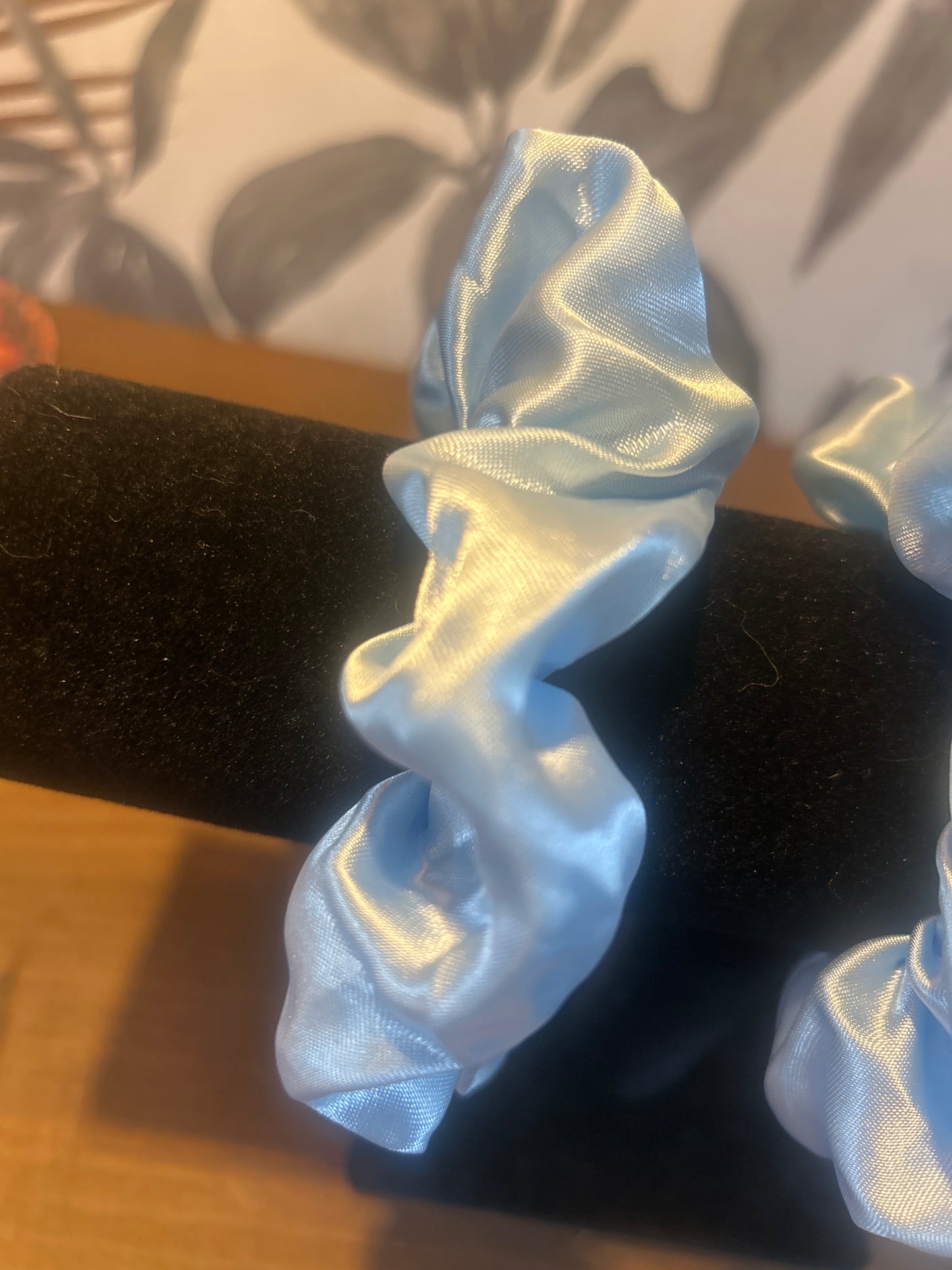 Blue Satin Scruchie