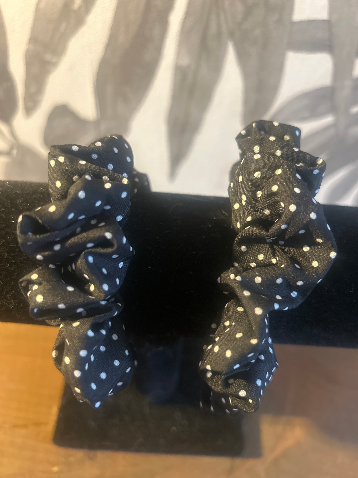Black White Polka Dot Scrunchie
