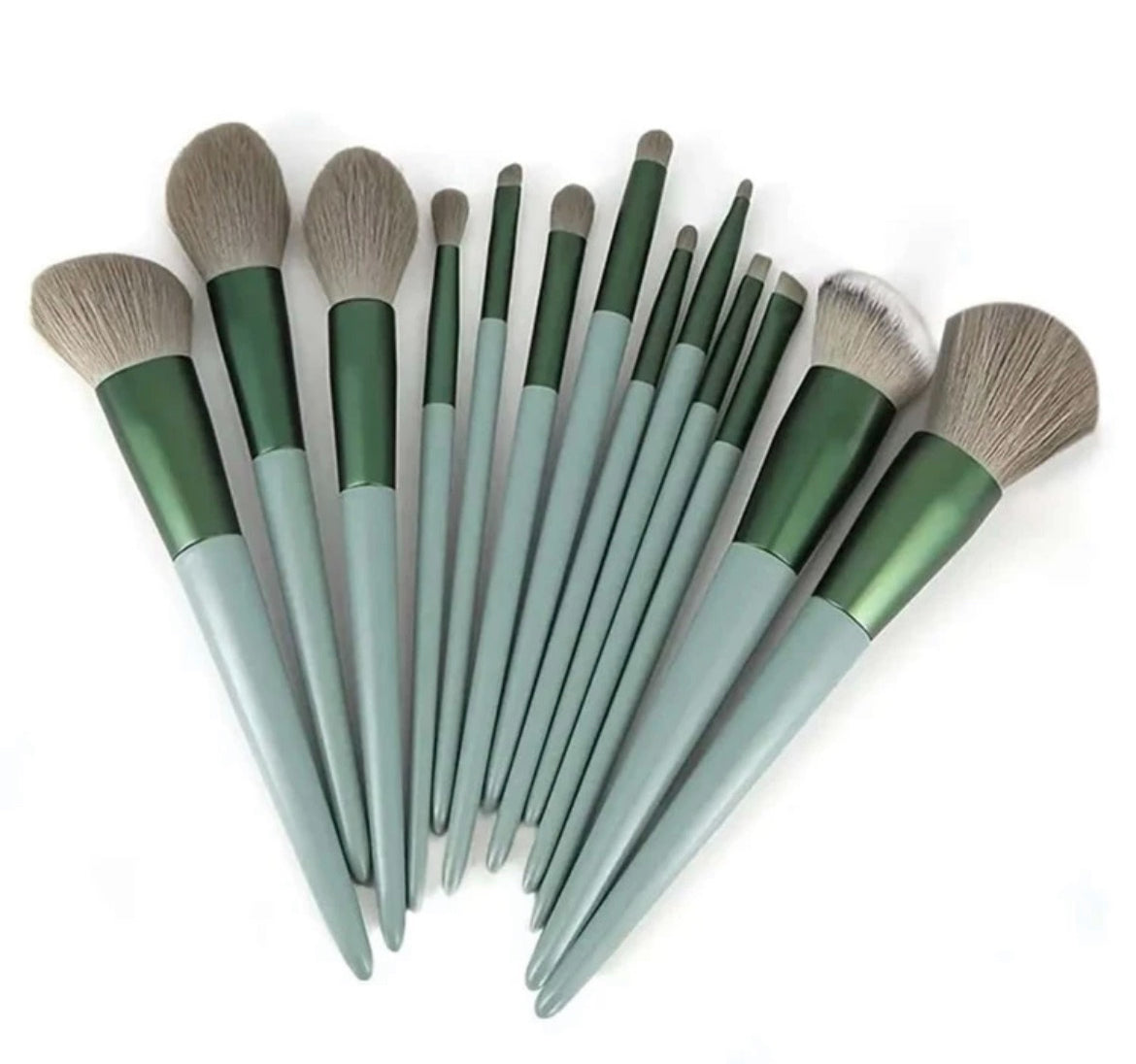Green 13pc Make Up Brush Set
