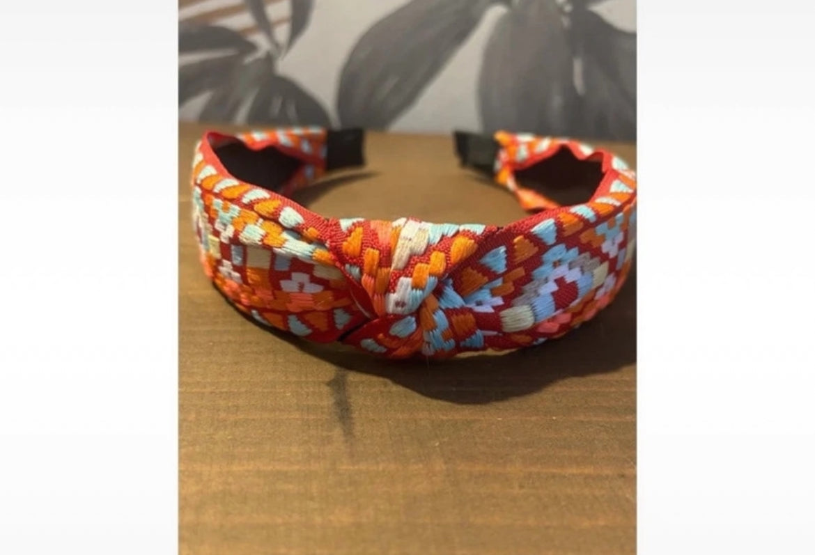 Aztec Orange Retro Headband