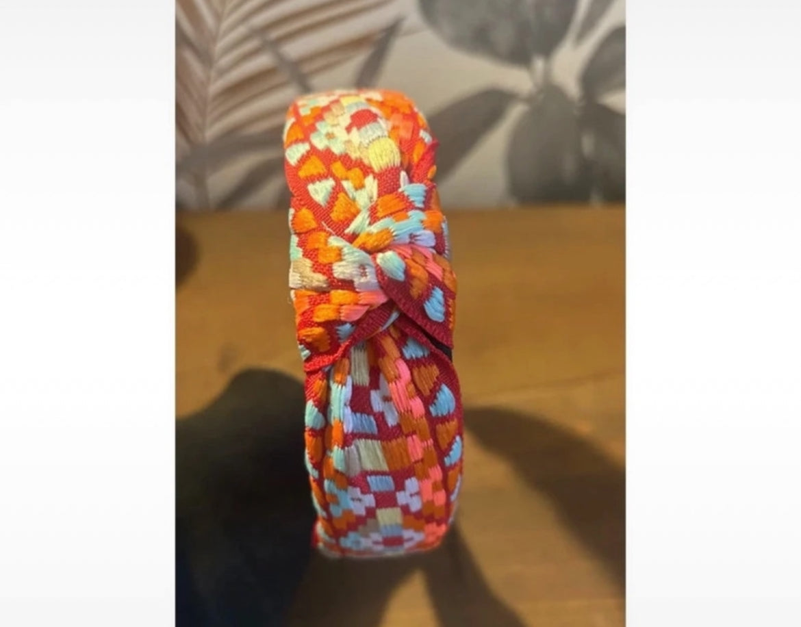 Aztec Orange Retro Headband