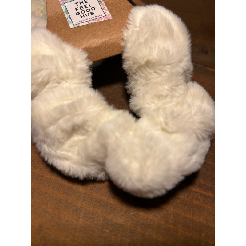 White Fluffy Scrunchie
