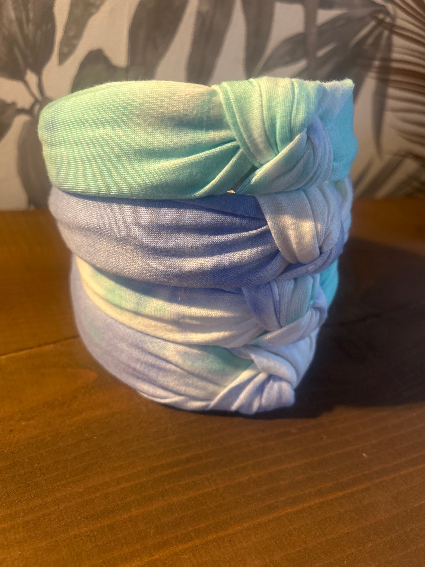 Blue Green Tie Dye Headband