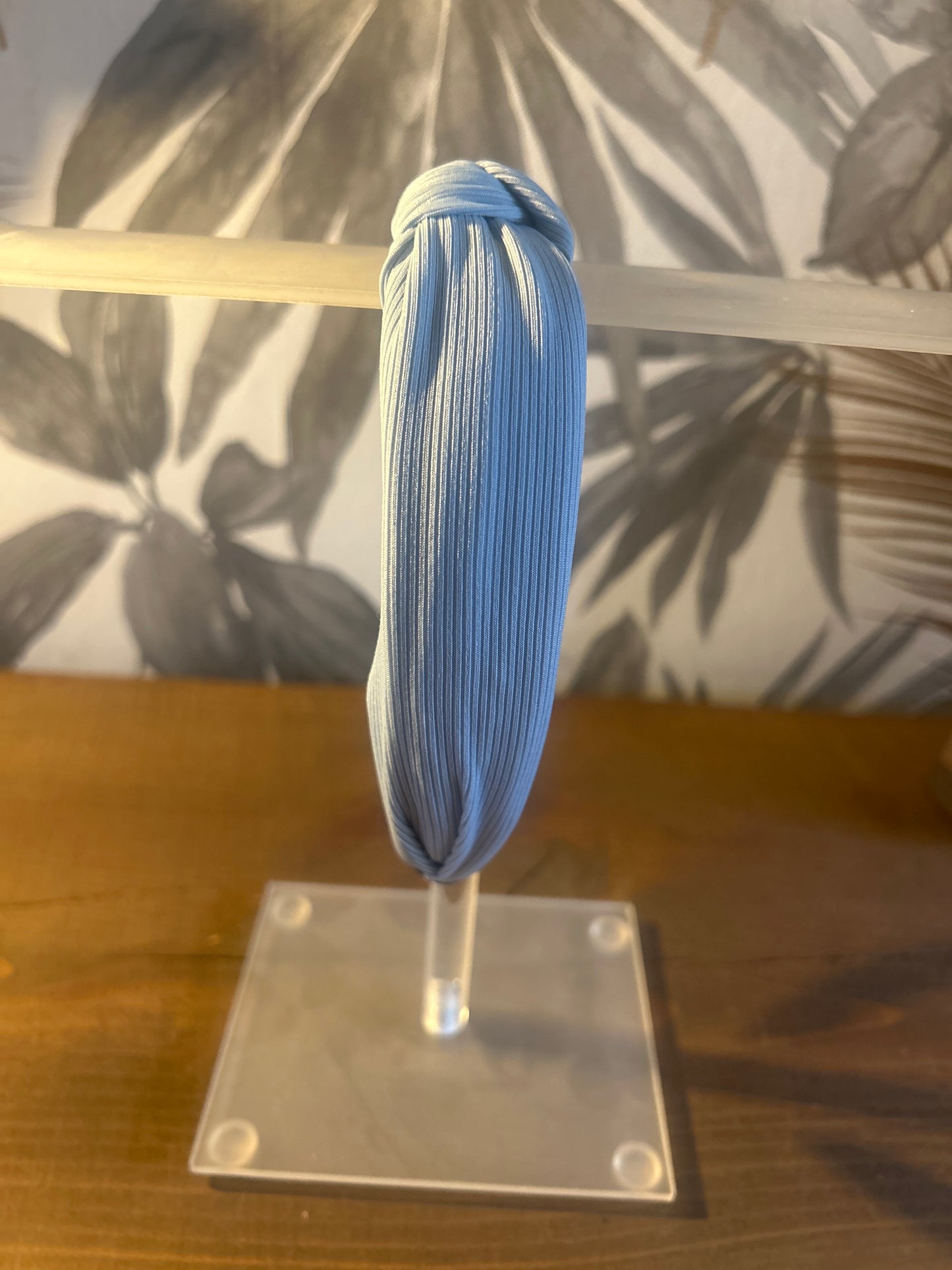 Blue Ribbed Headband