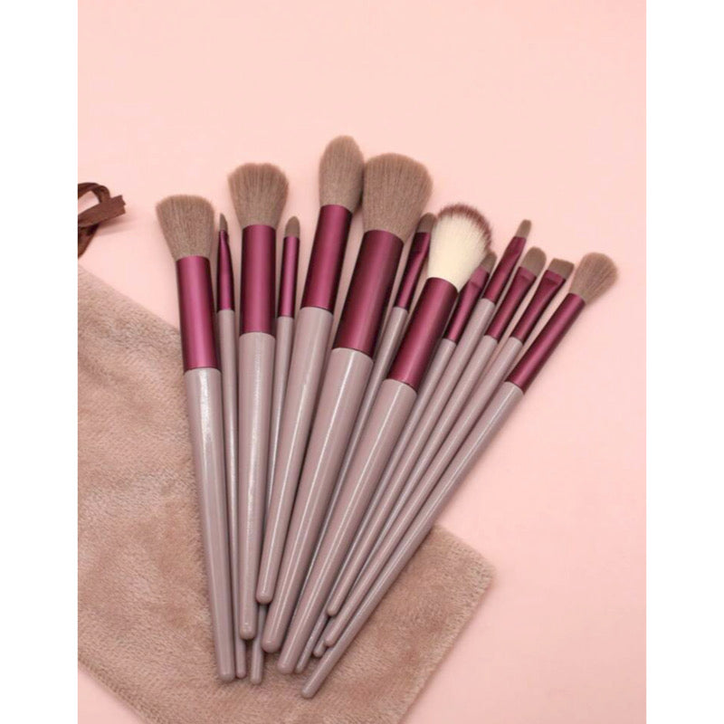 Taupe 13pc Make Up Brush Set