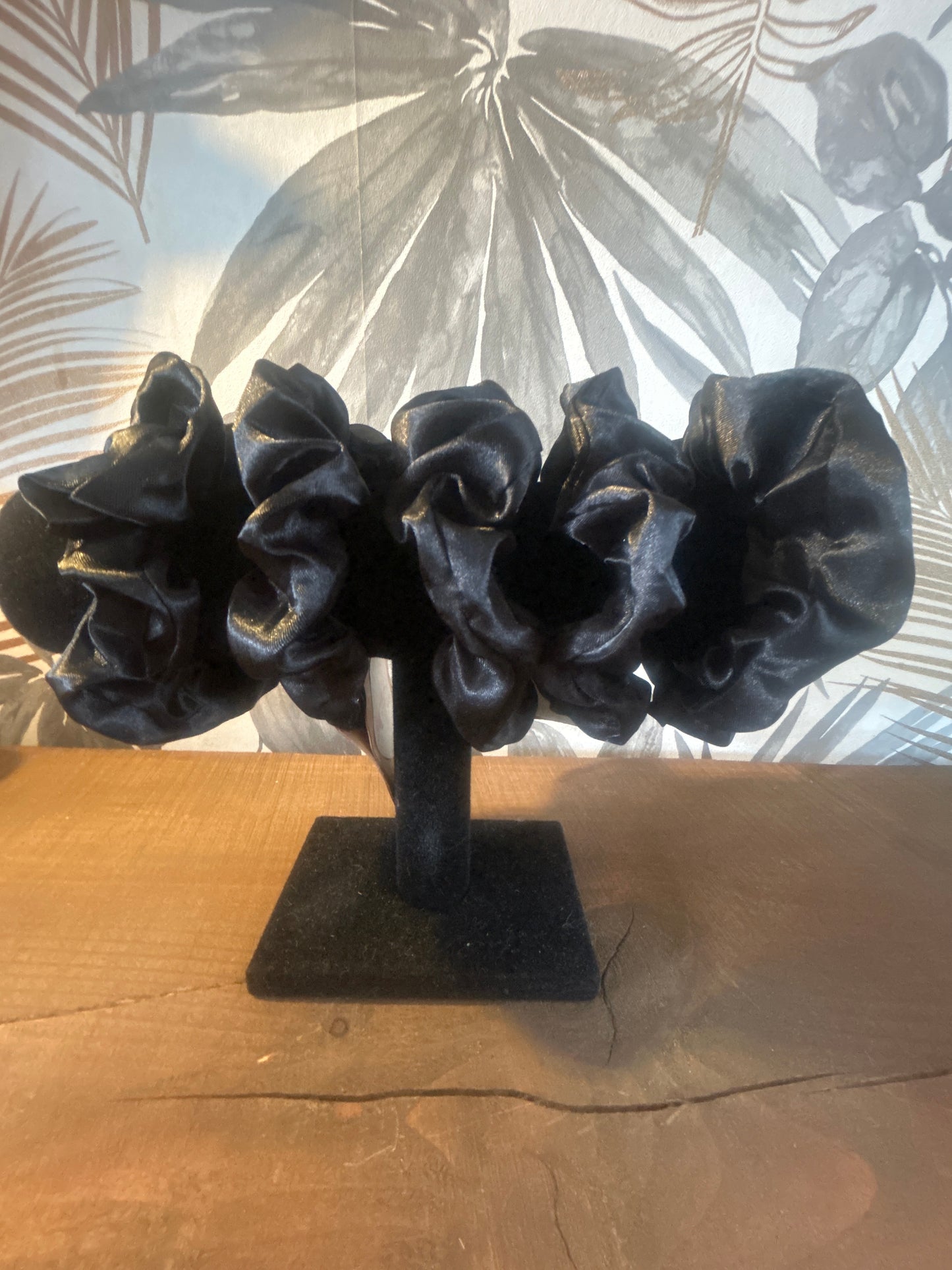 Black Satin Scrunchie