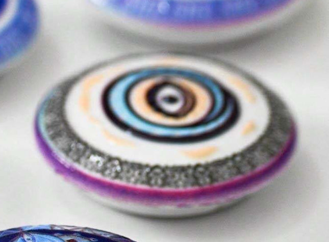 Evil Eye Purple Embossed Fridge Magnet