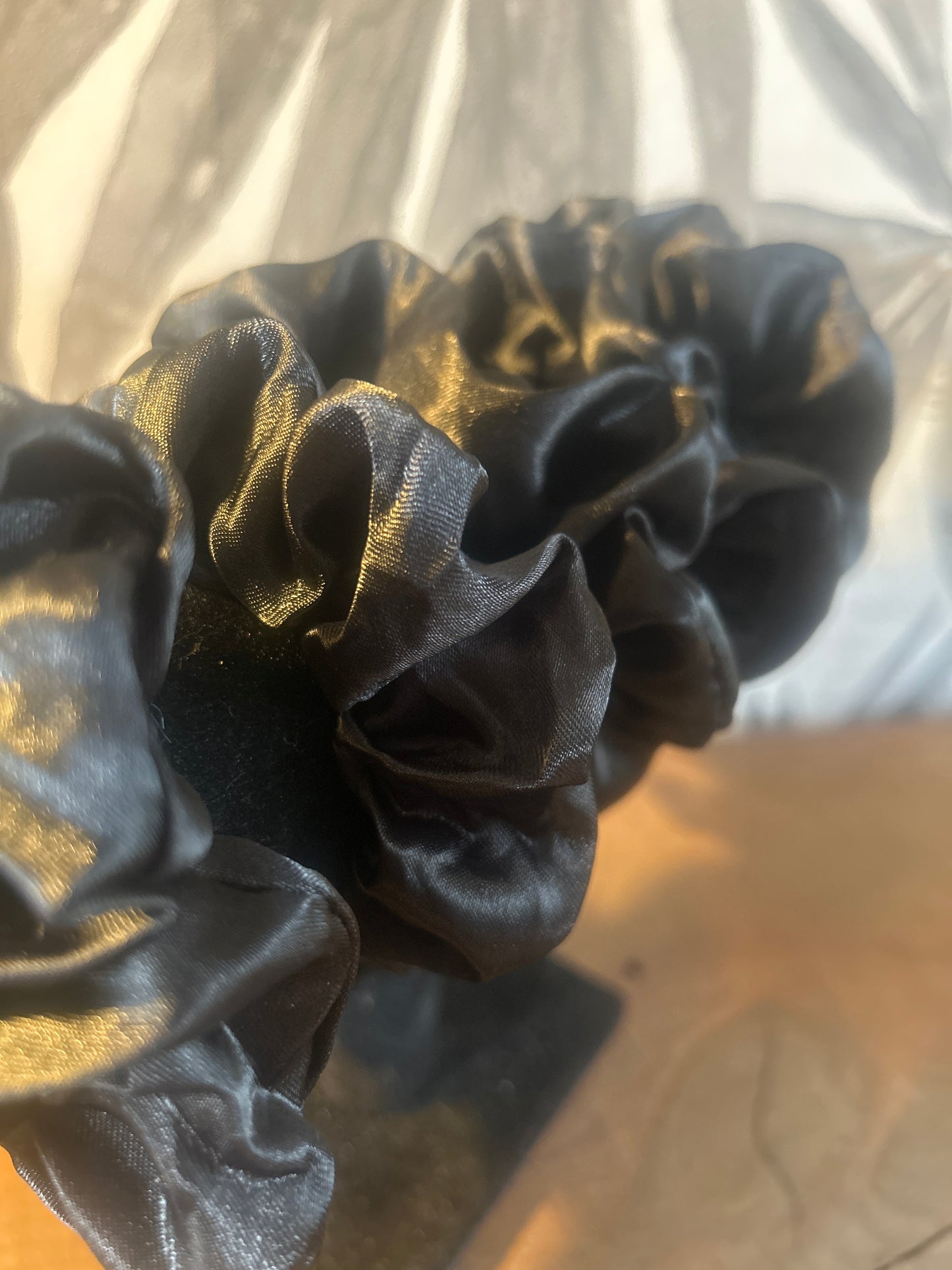 Black Satin Scrunchie
