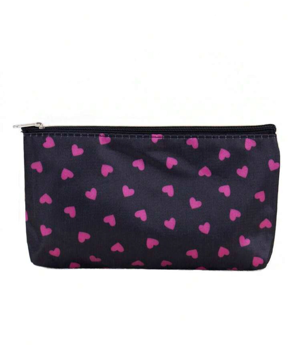 Hearts Print Cosmetic Bag
