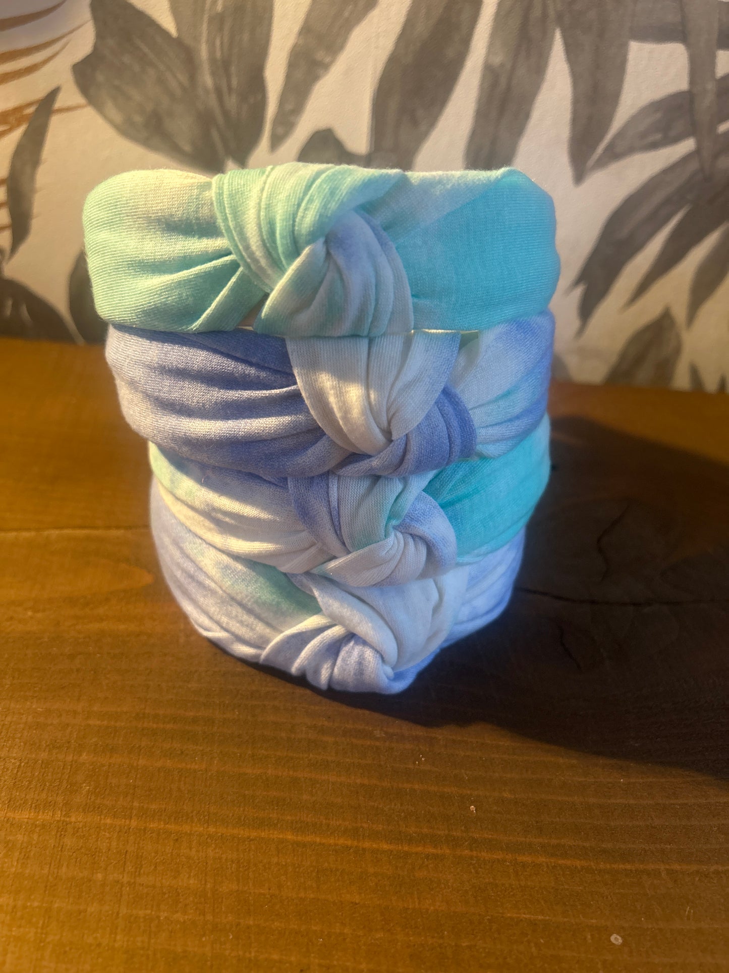 Blue Green Tie Dye Headband