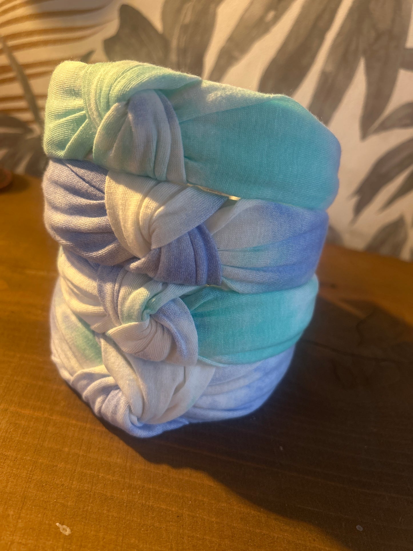 Blue Green Tie Dye Headband