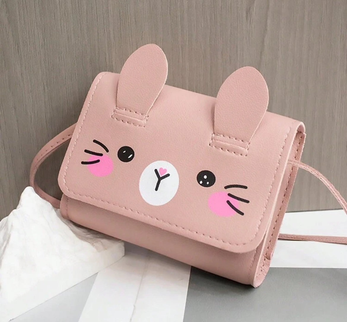 Kids Dusky Pink Kitten Handbag