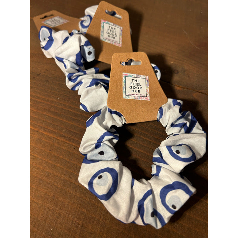 White Evil Eye Scrunchie