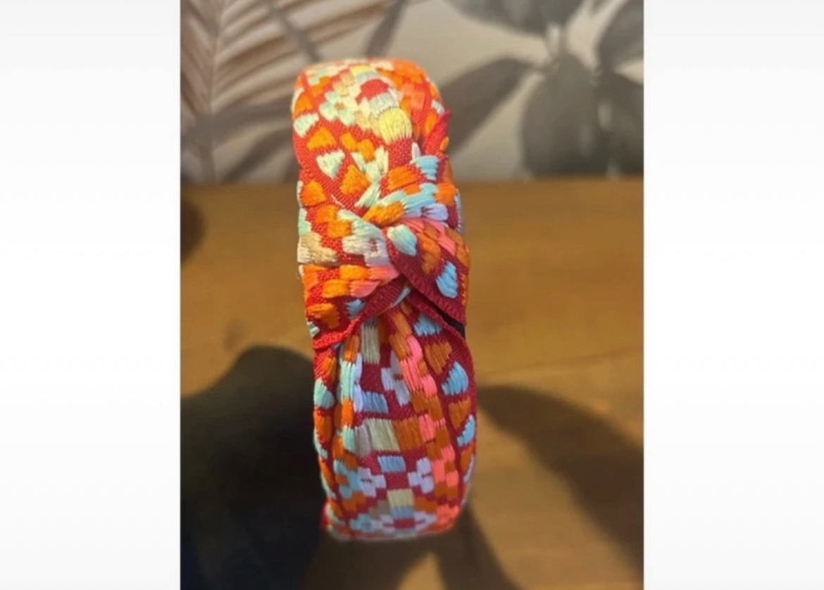 Aztec Orange Retro Headband