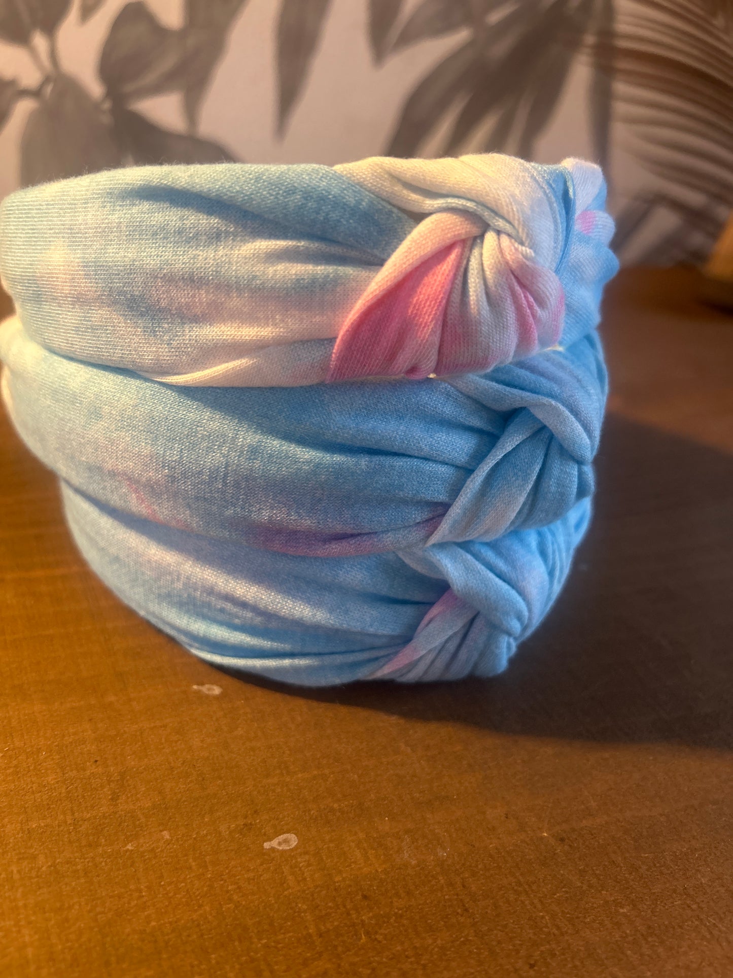 Blue Pink Tie Dye Headband