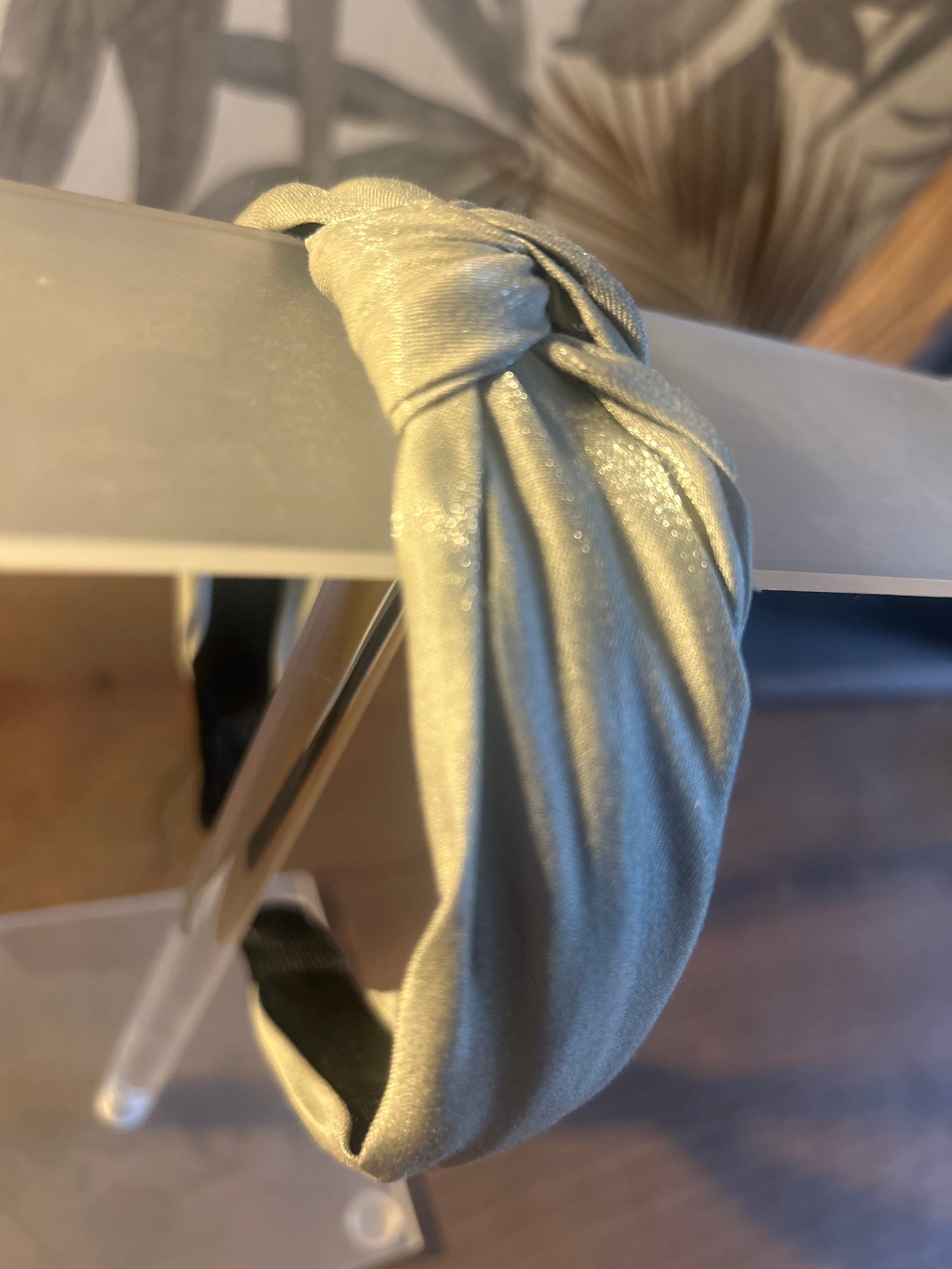 Green Shiny Satin Headband