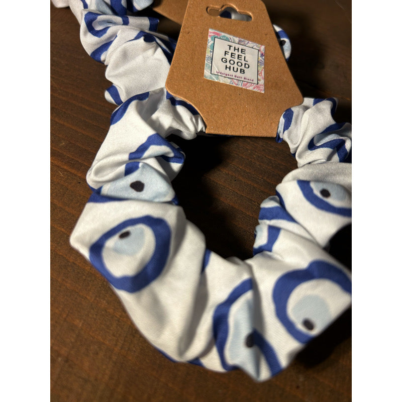 White Evil Eye Scrunchie