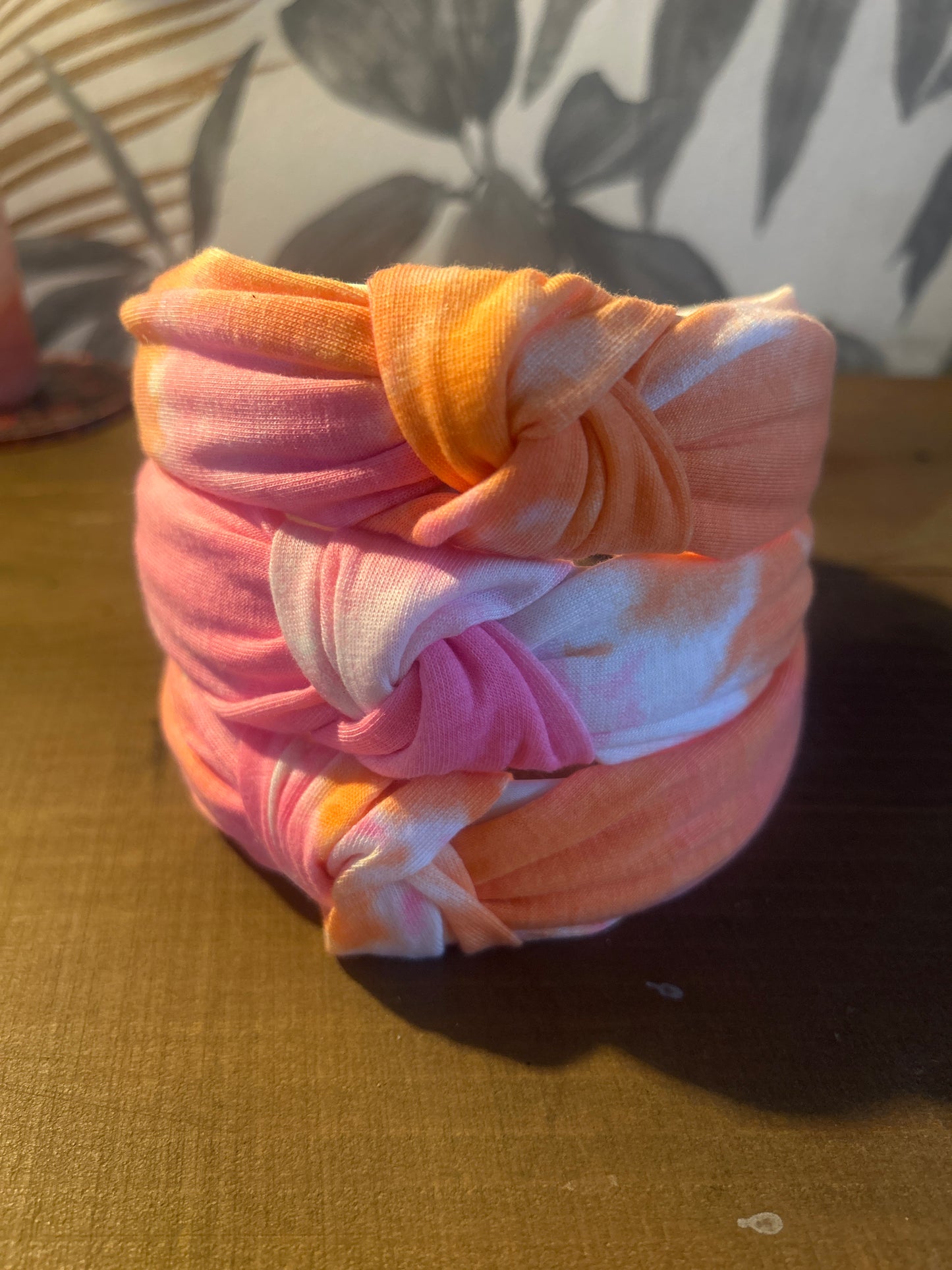 Pink Orange Tie Dye Headband