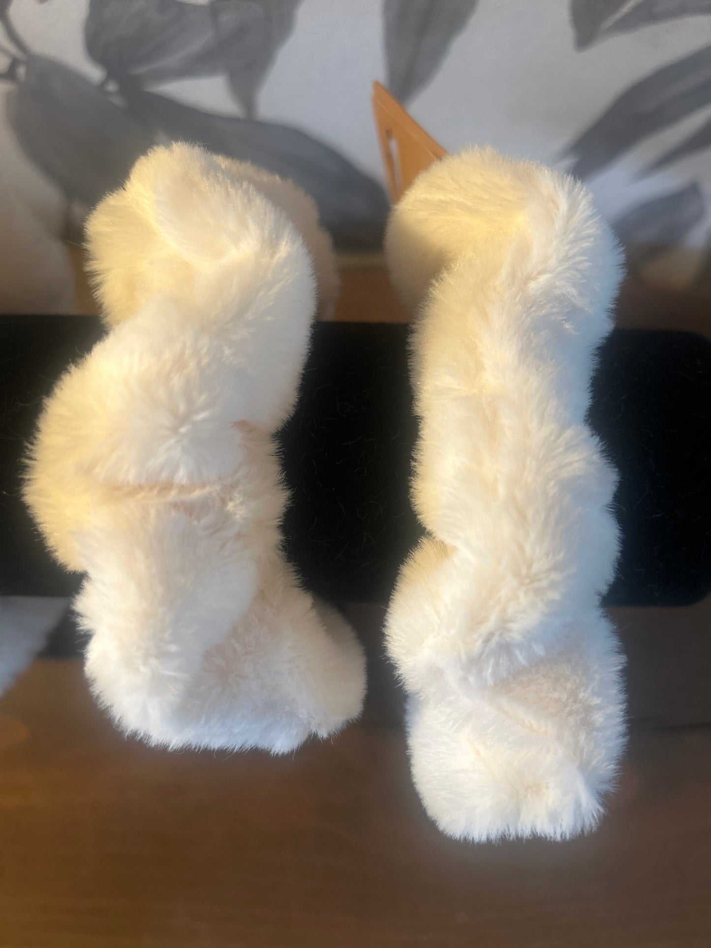 Cream Fluffy Scrunchie