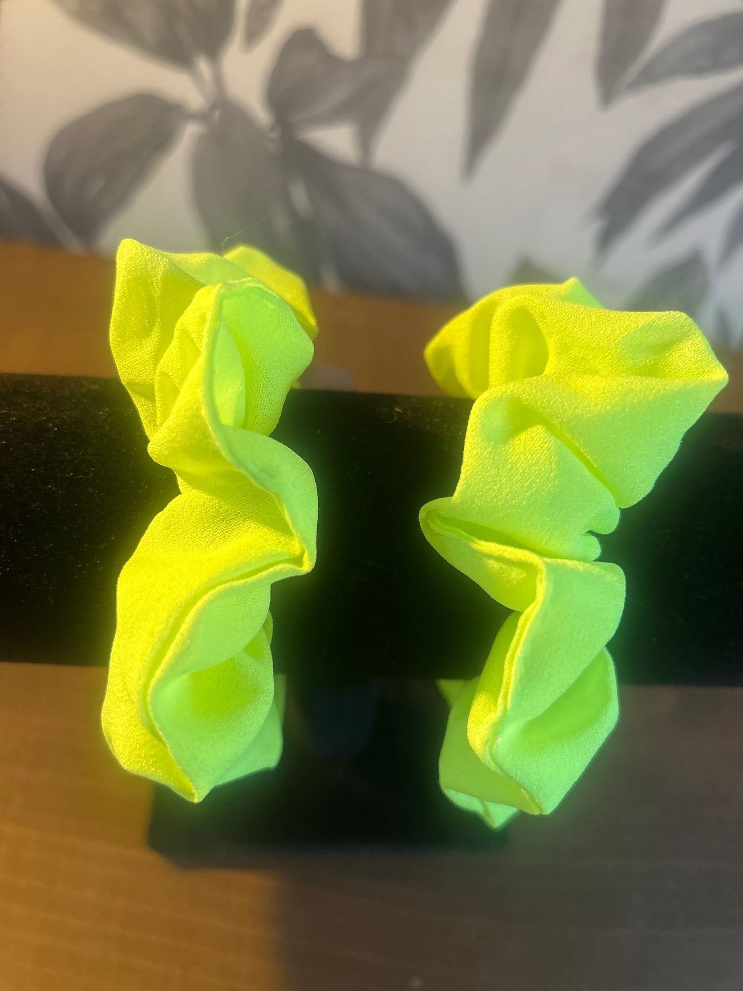 Bright Yellow Fluorescent Scrunchie