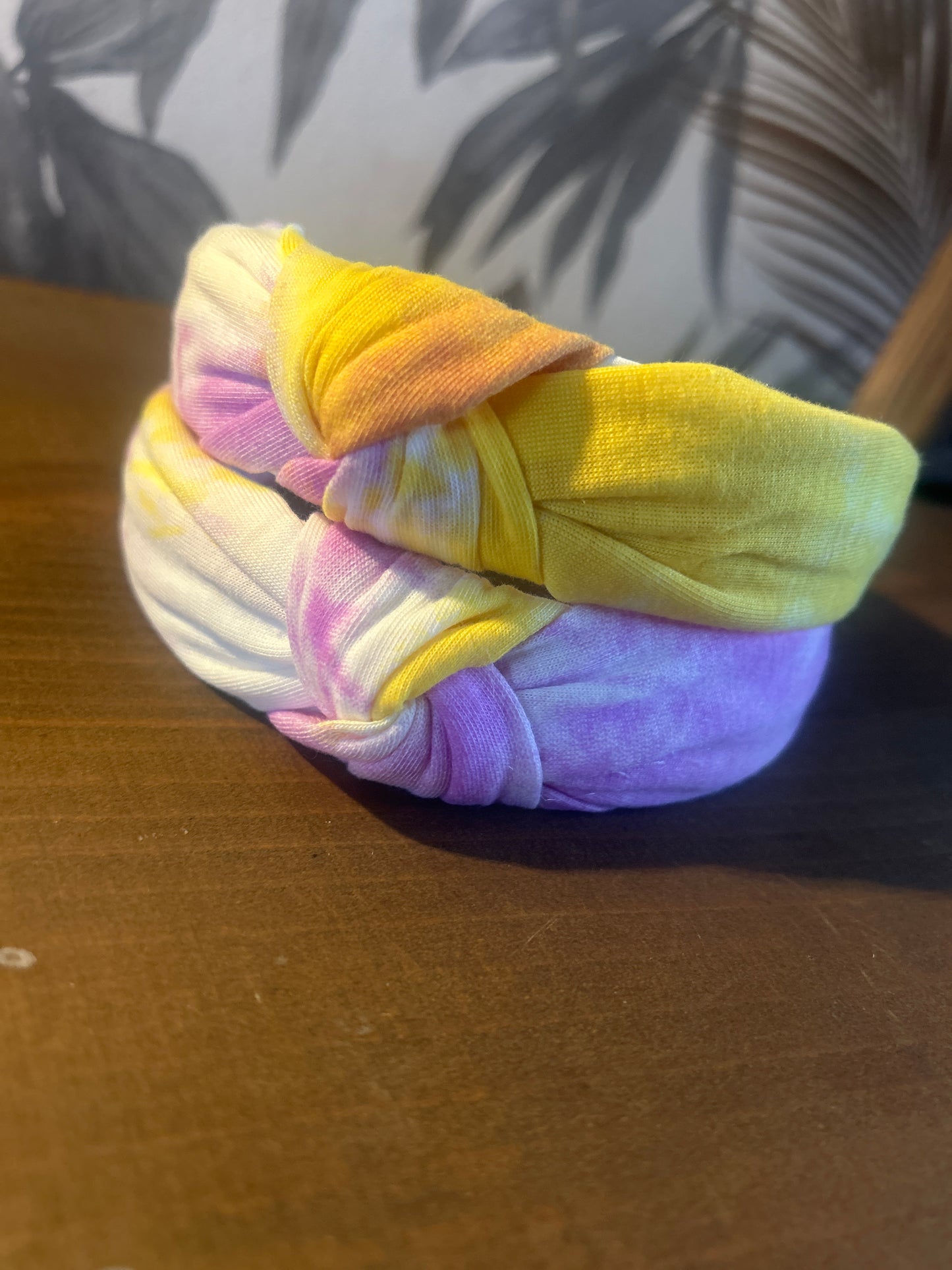 Purple Yellow Tie Dye Headband